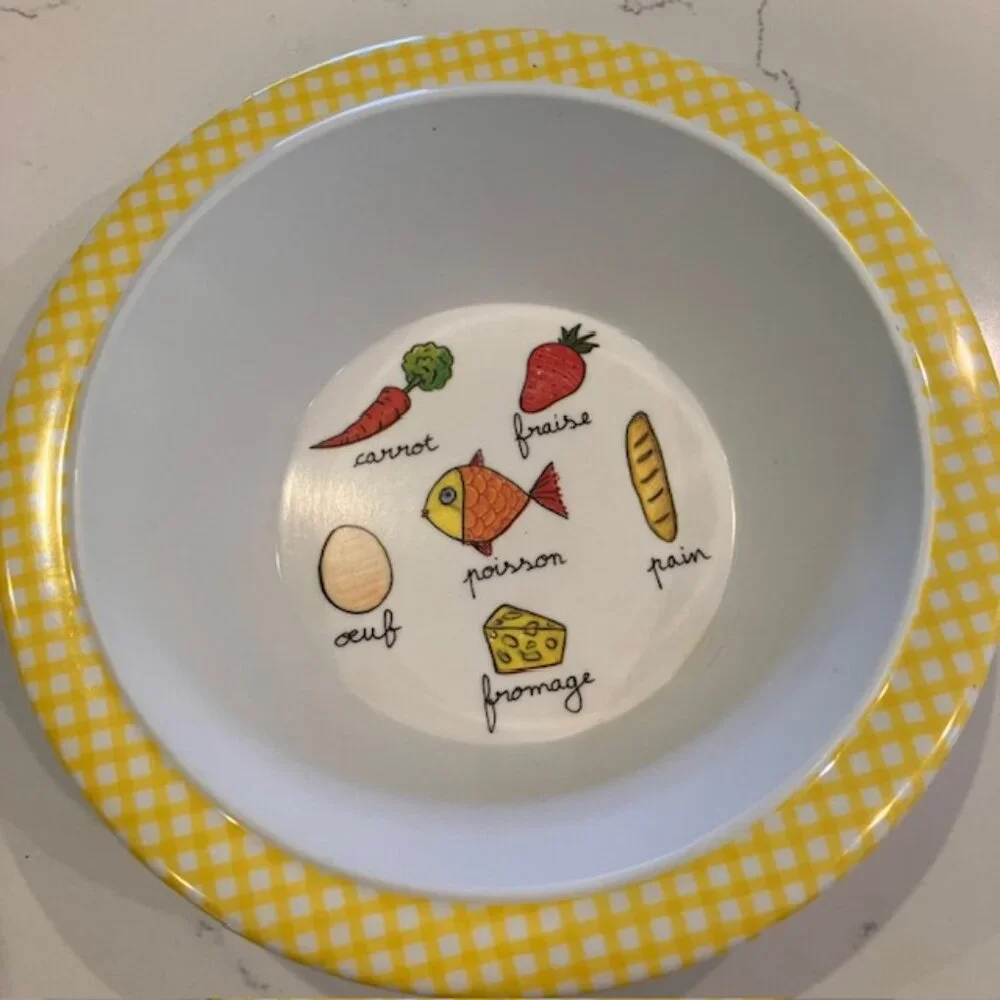 Baby Cie French Foods Melamine Bowl Dishwasher Safe Set of 2